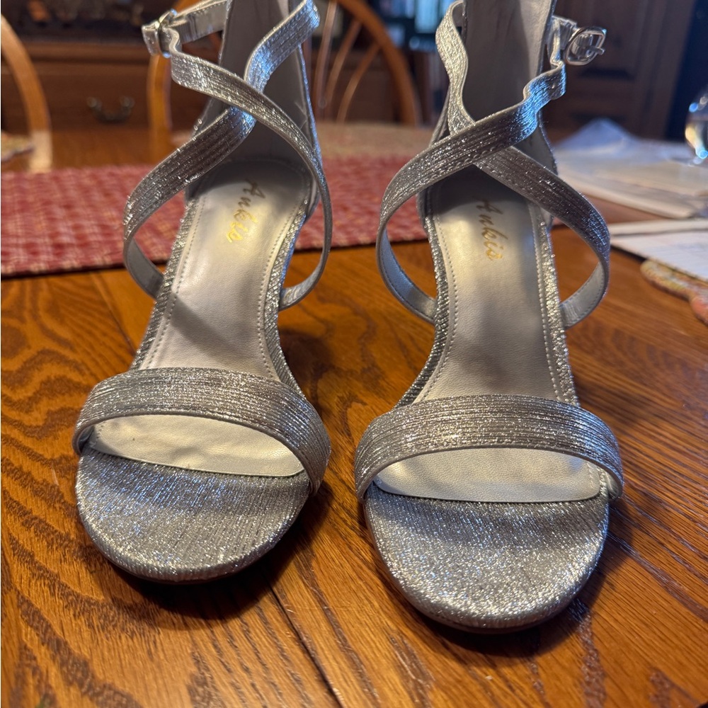 Glamorous Silver High Heeled Sandals